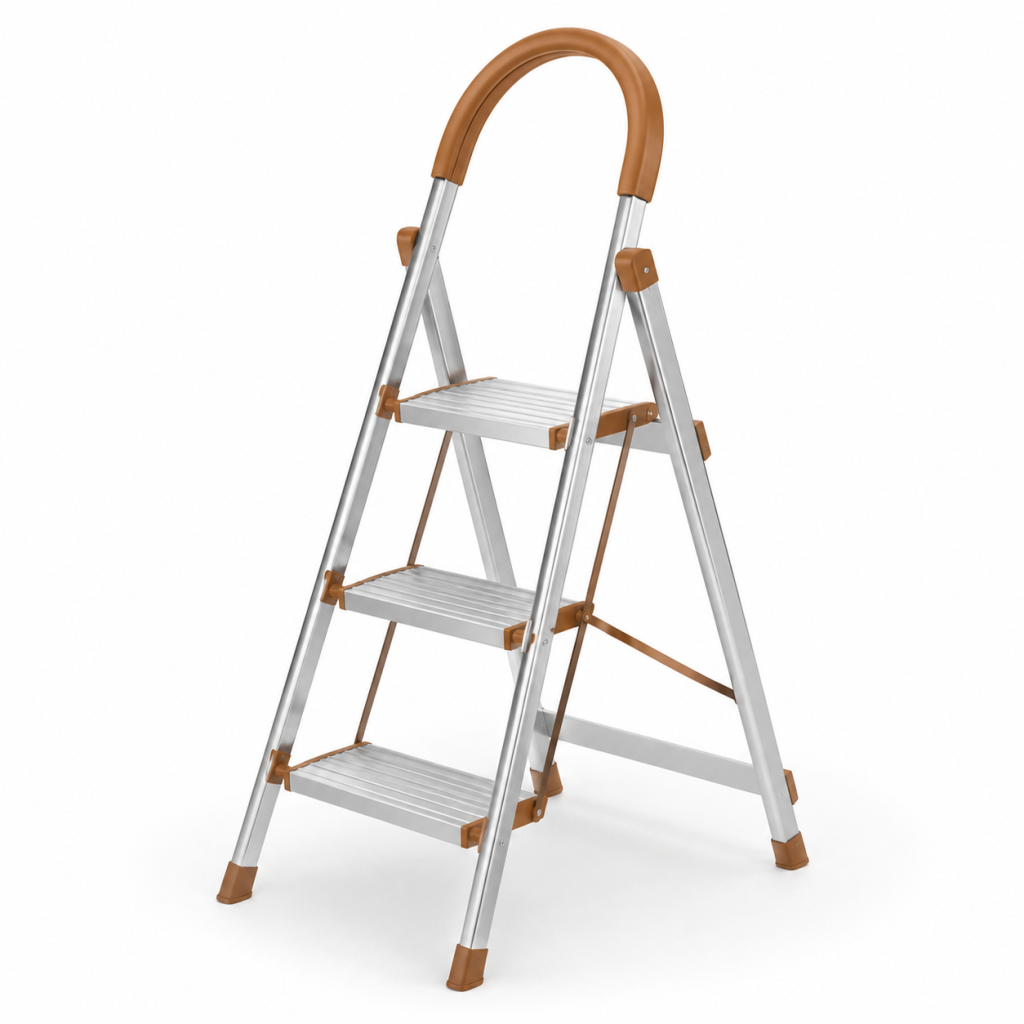3-Step Stainless Steel Folding Ladder