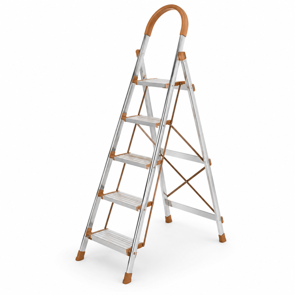 6-Step Stainless Steel Folding Ladder