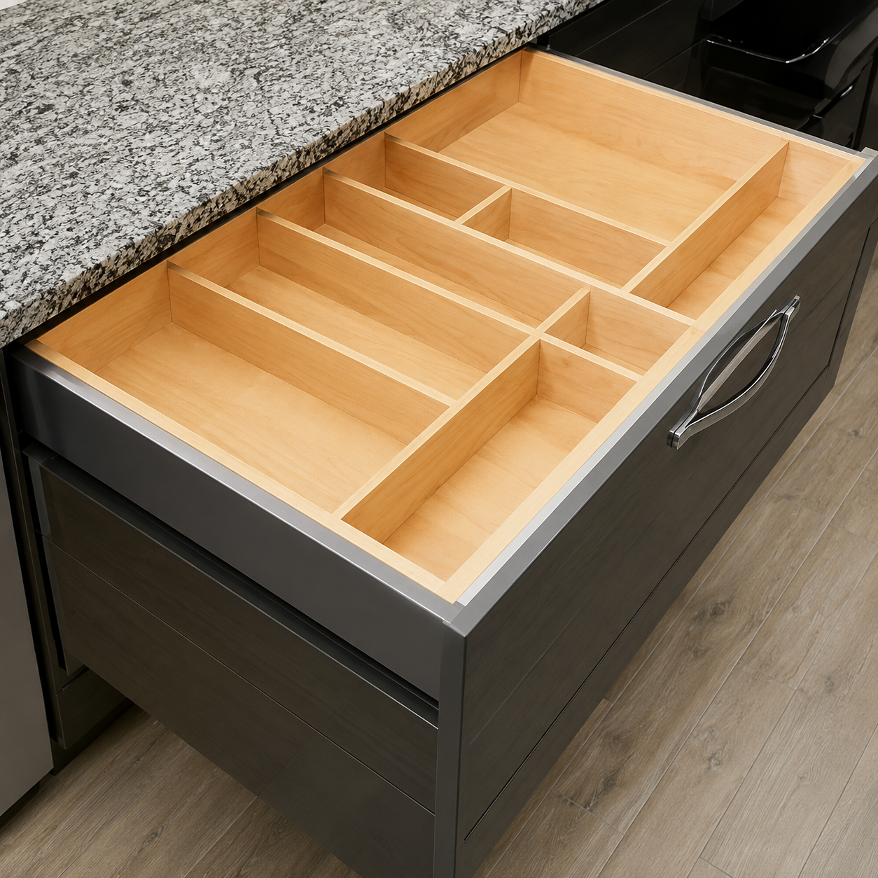 Wooden Cutlery Tray Organizer
