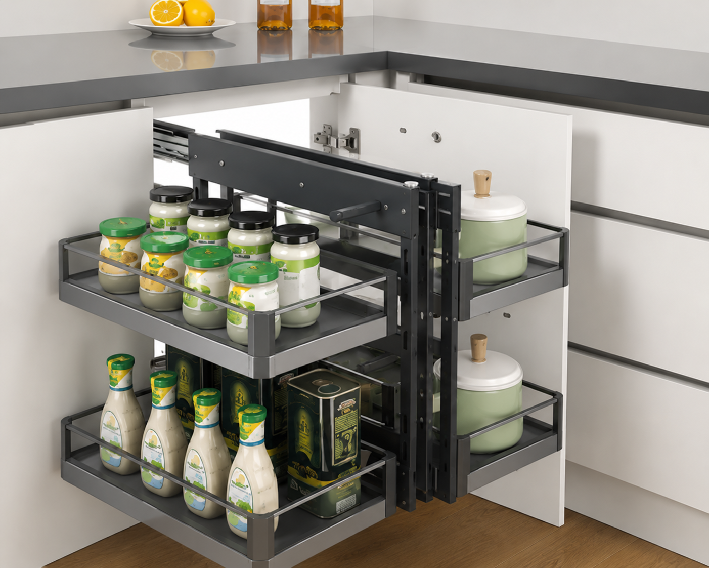 Magic Corner Glass Storage System