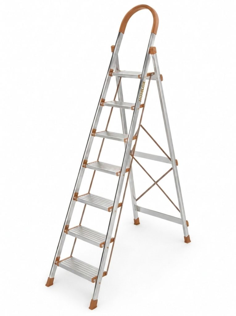 7-Step Stainless Steel Folding Ladder