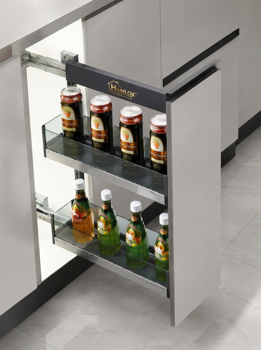 Glass Bottle Pull-Out Organizer (2 & 3 Shelf)